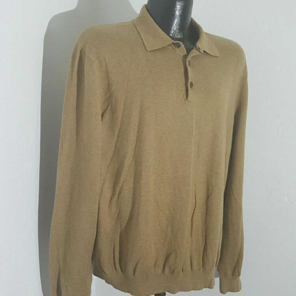 Eddie Bauer men sweater polo cashmere blend size L - Picture 3 of 5